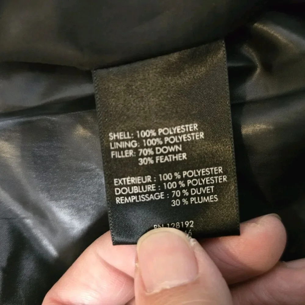 TUMI T TECH Men's Black Puffer Down Jacket Black Quilted  Size XL